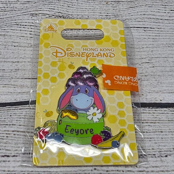 NEW! HKDL Winnie the Pooh Fruit Honey Pot Eyeore Pin - Picture 3 of 3